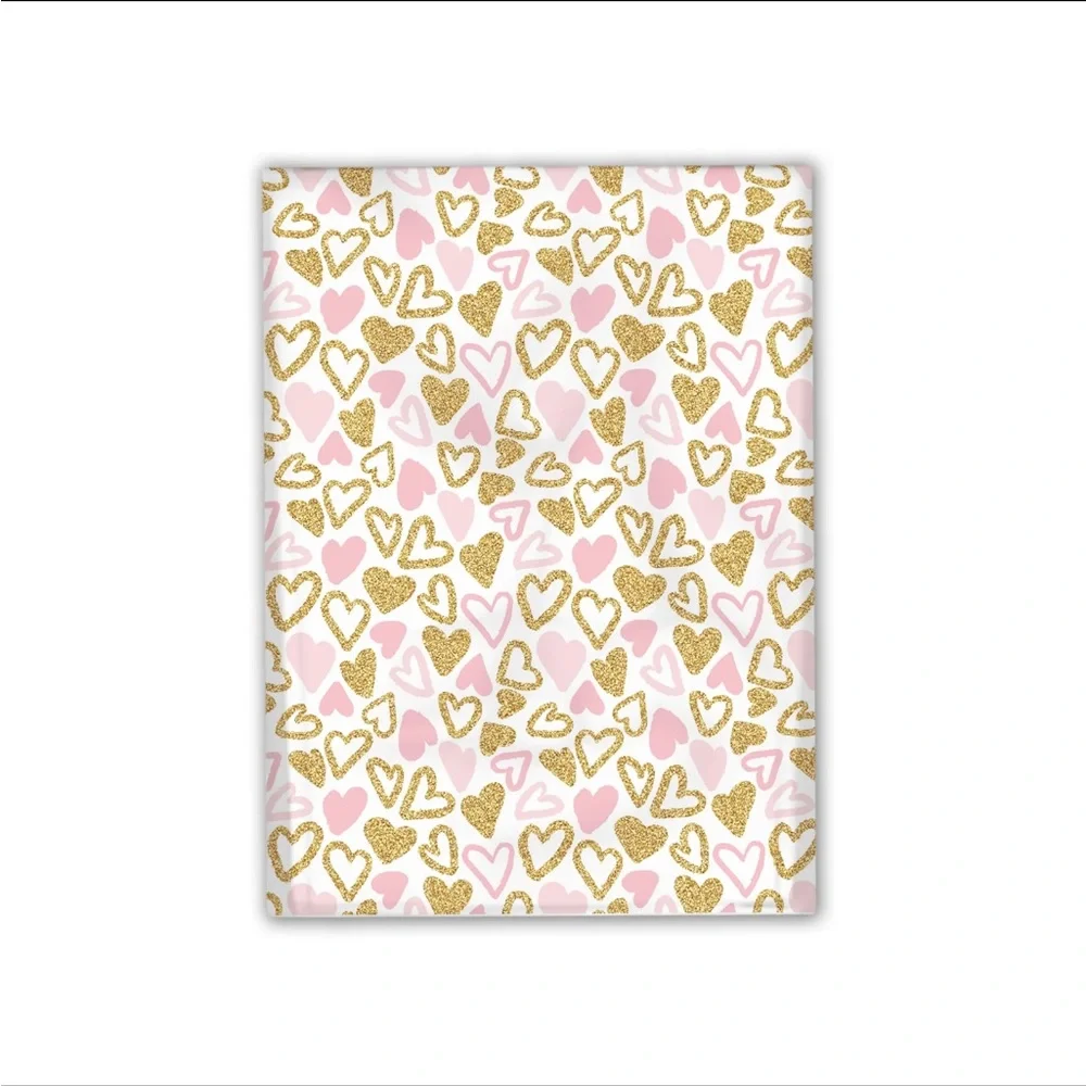 POLYMAILERS (12) 19x24 Pink & Gold Hearts Premium Poly Mailers - Picture 3 of 3